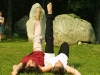 Anita Bondi and friend dance at Columcille