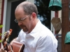Stan Stewart plays guitar with bells