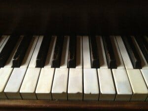 Old piano keys