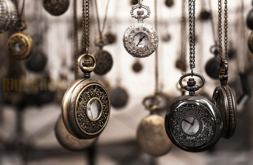 many pocket watches hanging freely in space