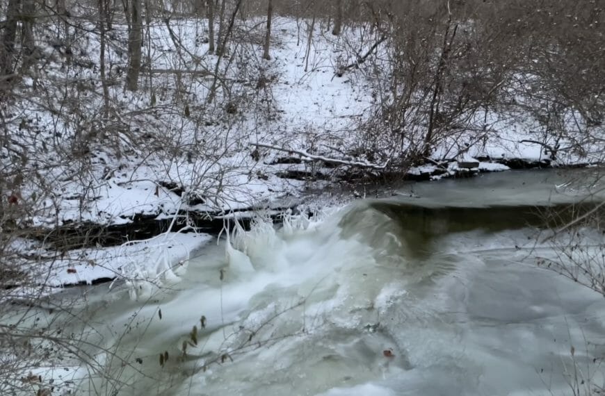 A frozen waterfall