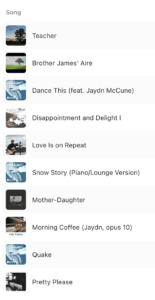 The top ten plays for Stan Stewart on Apple Music in 2024 - Teacher, Brother James' Air, Dance This, Disappointment and Delight I, Love is on Repeat, Snow Story (piano version), Mother-Daughter, Morning Coffee, Quake, and Pretty Please.