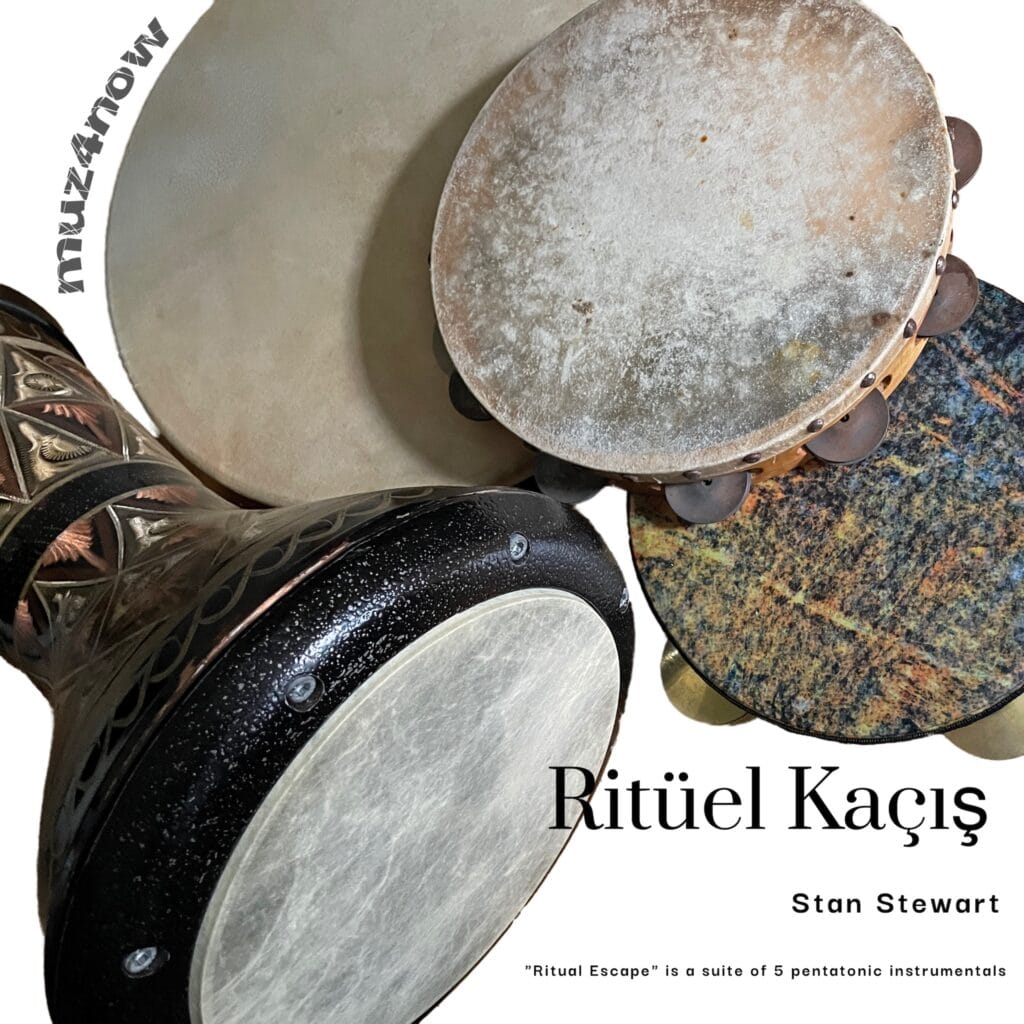 The musical suite cover art for Ritüel Kaçış (Ritual Escape) is a photo of four hand drums.