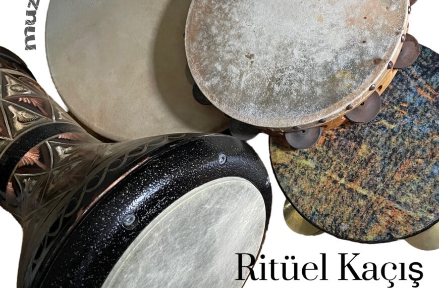 The musical suite cover art for Ritüel Kaçış (Ritual Escape) is a photo of four hand drums.