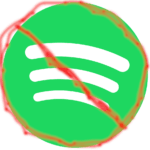 A famous streamers logo crosssed out with red spray paint.