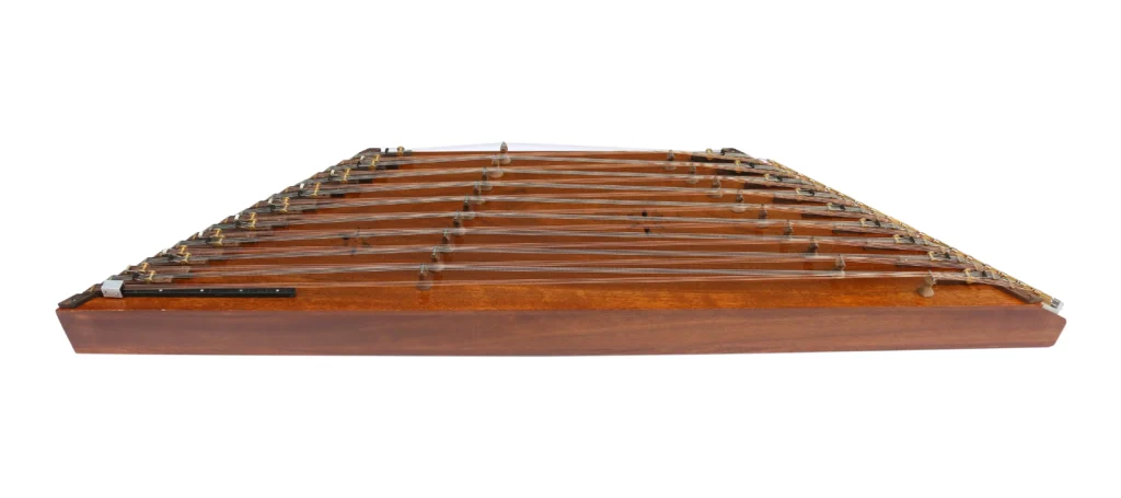 A musical instrument from Persia named the santoor or saunter. It is a dulcimer played with light wooden hammers.