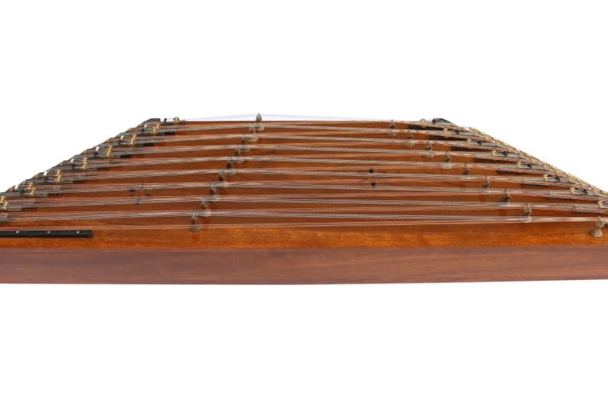 A musical instrument from Persia named the santoor or saunter. It is a dulcimer played with light wooden hammers.