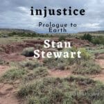 A ravine in the red sand of the New Mexico desert creates the landscape for the cover art on "Injustice: Prologue to Earth" by Stan Stewart.