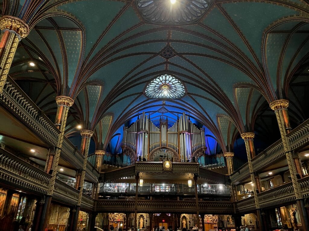 The pipes of the pipe organ in Notre Dame cathedral, Montreal, Quebec, Canada. For the blog post on nothing wasted.