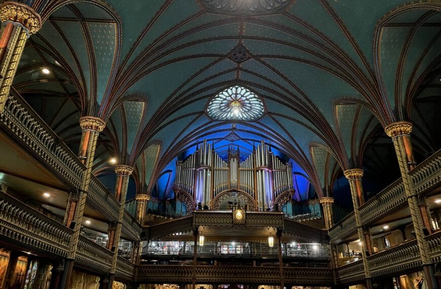The pipes of the pipe organ in Notre Dame cathedral, Montreal, Quebec, Canada. For the blog post on nothing wasted.